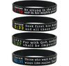 (12-pack) Religious Silicone Bracelets with Bible Verses - Wholesale Church Supplies Bible Study Tools - Inkstone Gifts