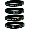 CHRISTIAN WRISTBANDS w/ BIBLE VERSES, BULK 8-PACK - Philippians 4:13, Psalm 23:4, Jeremiah 29:11, & Isaiah 40:31 - Bible Bracelets in Bulk Lot - Unisex Adult Size for Teens Men Women - Inkstone Gifts