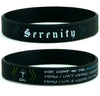 (6-pack) SERENITY PRAYER WRISTBANDS - Silicone Bracelets in Unisex Size  for Men Women - Inkstone Gifts