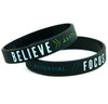 (10-pack) "SUCCESS, FOCUS, & BELIEVE" - Motivational Silicone Rubber Wristbands Bulk Pack - Inkstone Gifts