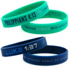 FAITH FITNESS WRISTBANDS, FOR HER (6-pack) - Philippians 4:13, Luke 1:37, & Proverbs 3:5 Silicone Bracelets - Christian Sports Apparel Gifts for Ladies Women - Inkstone Gifts