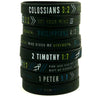 (8-pack) FAITH WRISTBANDS w/ BIBLE VERSES - Bulk Lot of Christian Wristbands - Inkstone Gifts