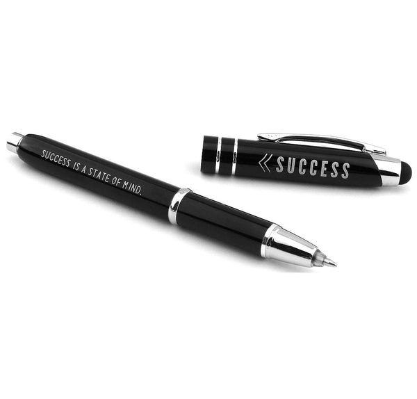"SUCCESS" INSPIRATIONAL GIFT PEN w/ LIGHT & STYLUS TIP, ENGRAVED - "Success is a State of Mind." - Motivational Business Gifts for Professional Business Men Women - Inkstone Gifts
