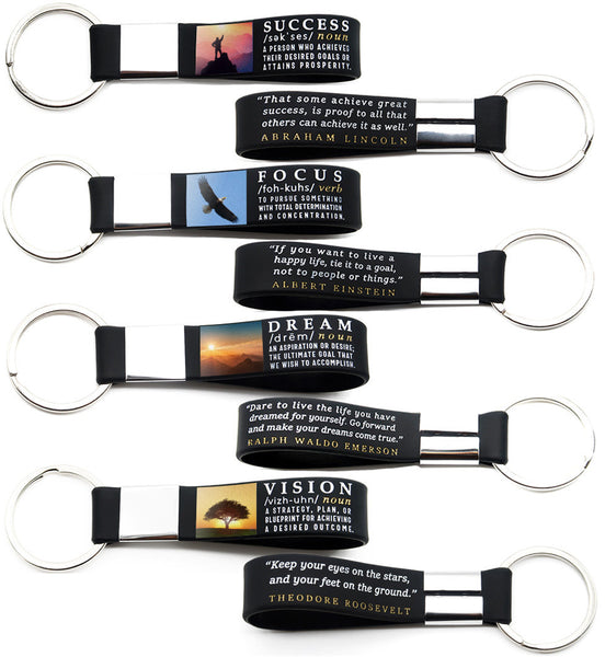 (12-pack) Motivational Quote Keychains - Success, Dream, Focus, Vision ...