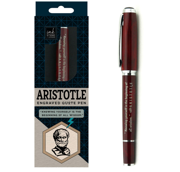 ARISTOTLE ENLIGHTENED QUOTE PEN - "Knowing Yourself is the Beginning of All Wisdom." - Inkstone Gifts